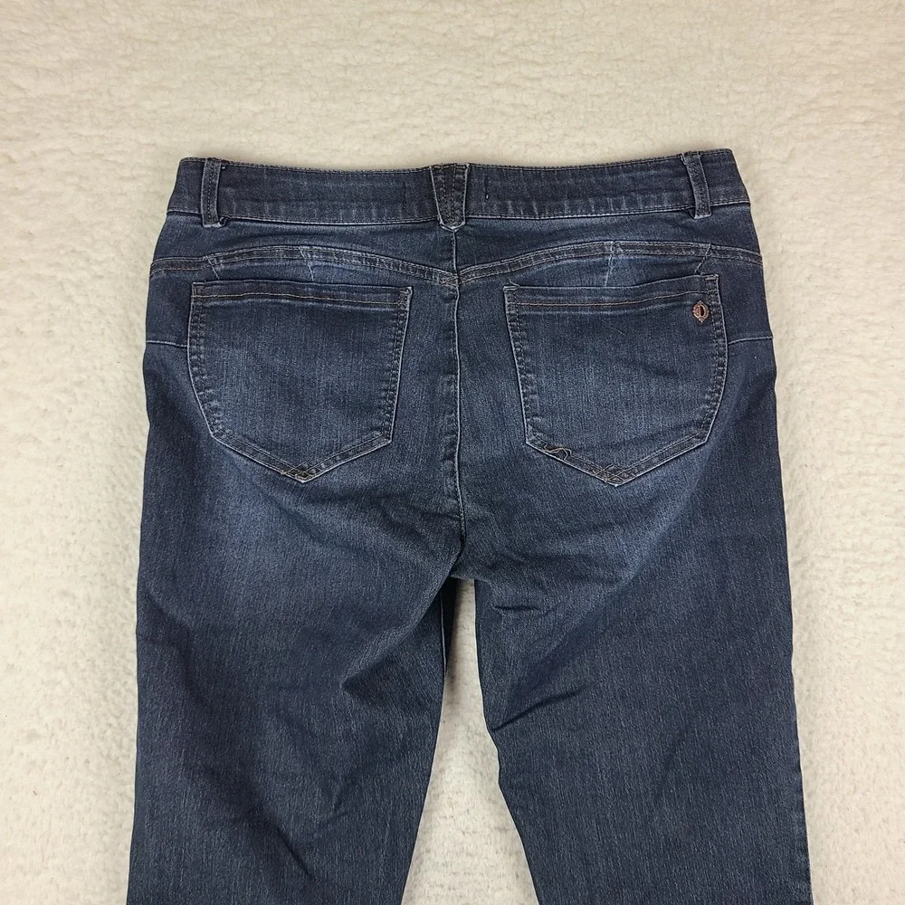 Democracy Jeans Womens 14 Blue Ab Solution Skinny Ankle Dark Wash Denim *